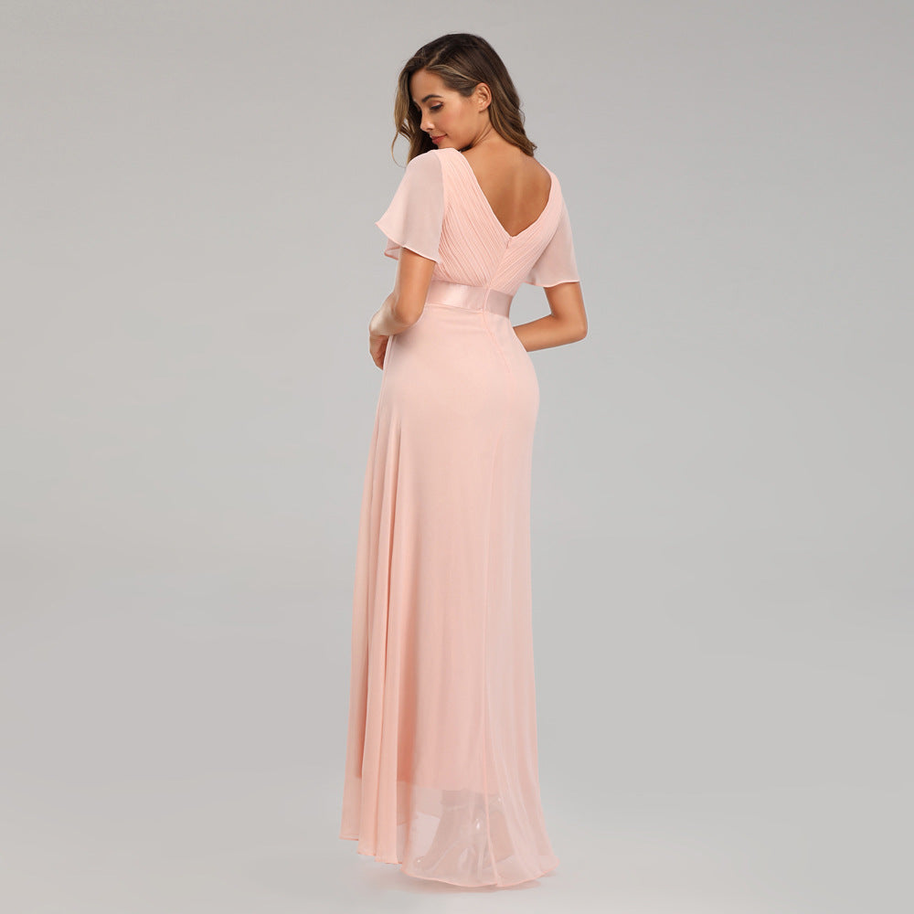 BRIDESMAID CHIFFON DRESS - PINK