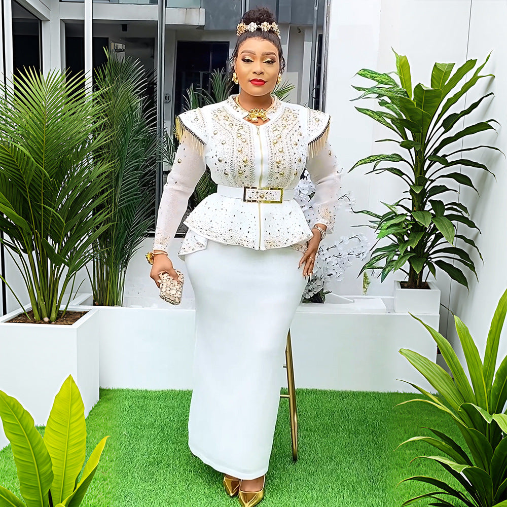 African Clothes for Women 2 PCS Sets Tops And Skirts Suits
