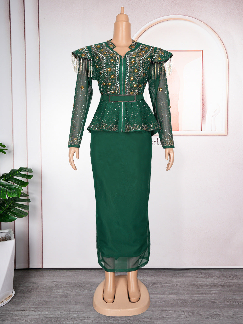 African Clothes for Women 2 PCS Sets Tops And Skirts Suits