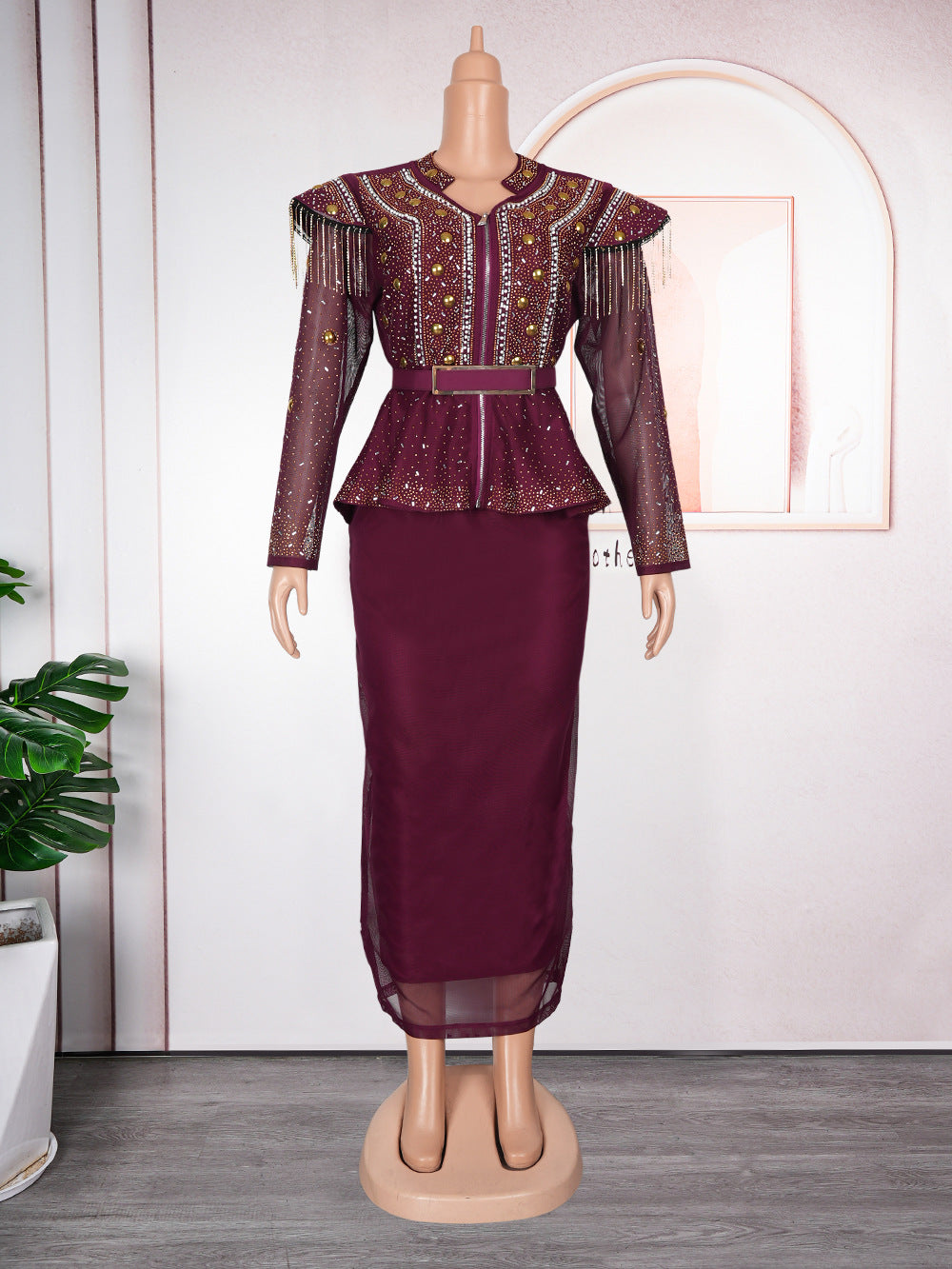 African Clothes for Women 2 PCS Sets Tops And Skirts Suits