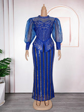 Women 2025 New Fashion Plus Size Sequin Evening Party Long Dress