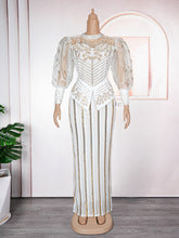 Women 2025 New Fashion Plus Size Sequin Evening Party Long Dress
