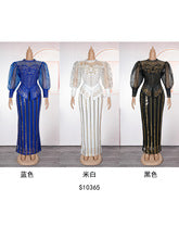 Women 2025 New Fashion Plus Size Sequin Evening Party Long Dress