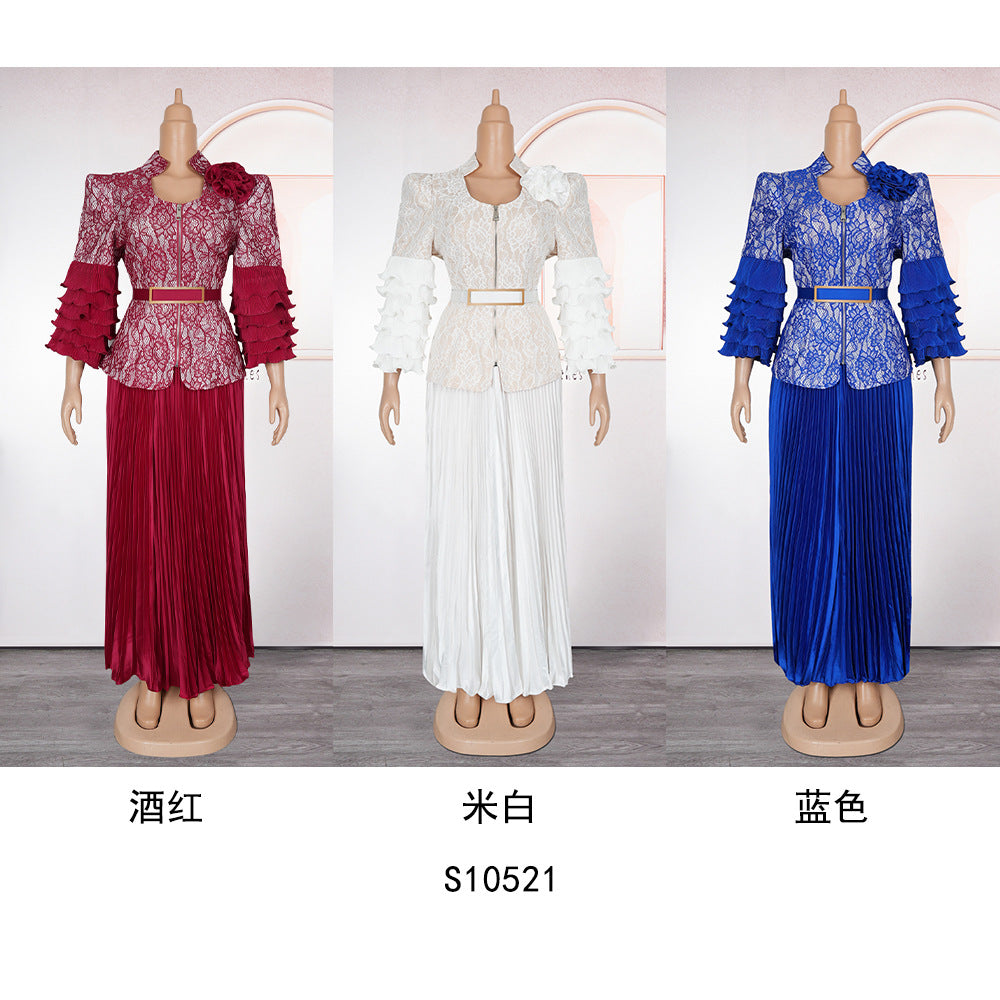African Clothes for Women 2 PCS Sets Tops And Skirts Suits