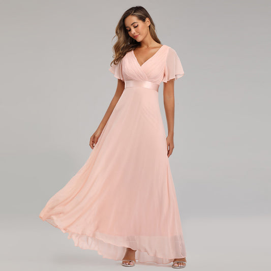 BRIDESMAID CHIFFON DRESS - PINK