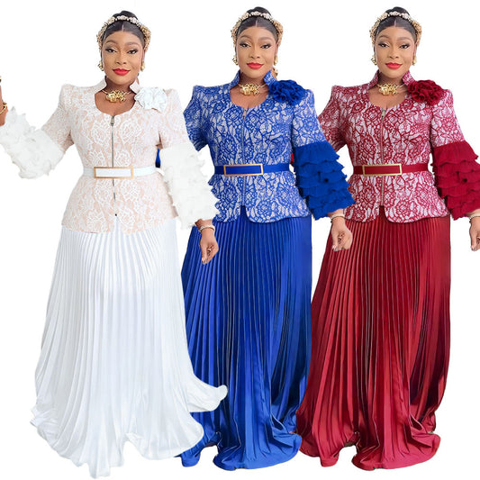 African Clothes for Women 2 PCS Sets Tops And Skirts Suits
