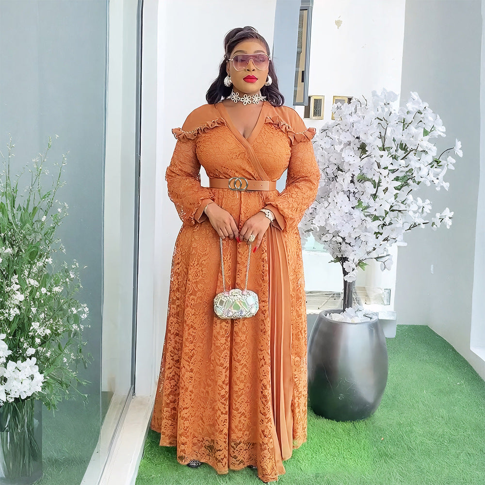 Lace Plus Size African Party Dresses for Women 2025