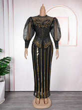Women 2025 New Fashion Plus Size Sequin Evening Party Long Dress
