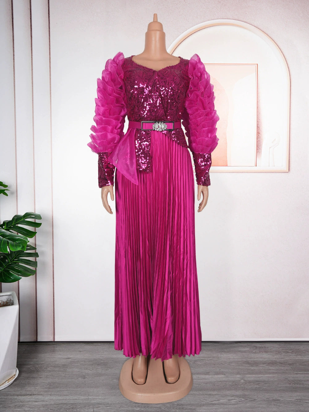 African Sequined Party Long Dresses for Women 2025