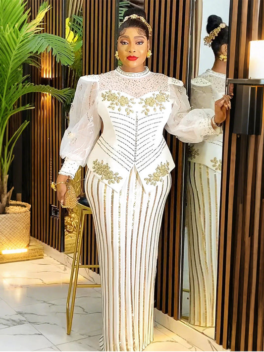 Women 2025 New Fashion Plus Size Sequin Evening Party Long Dress