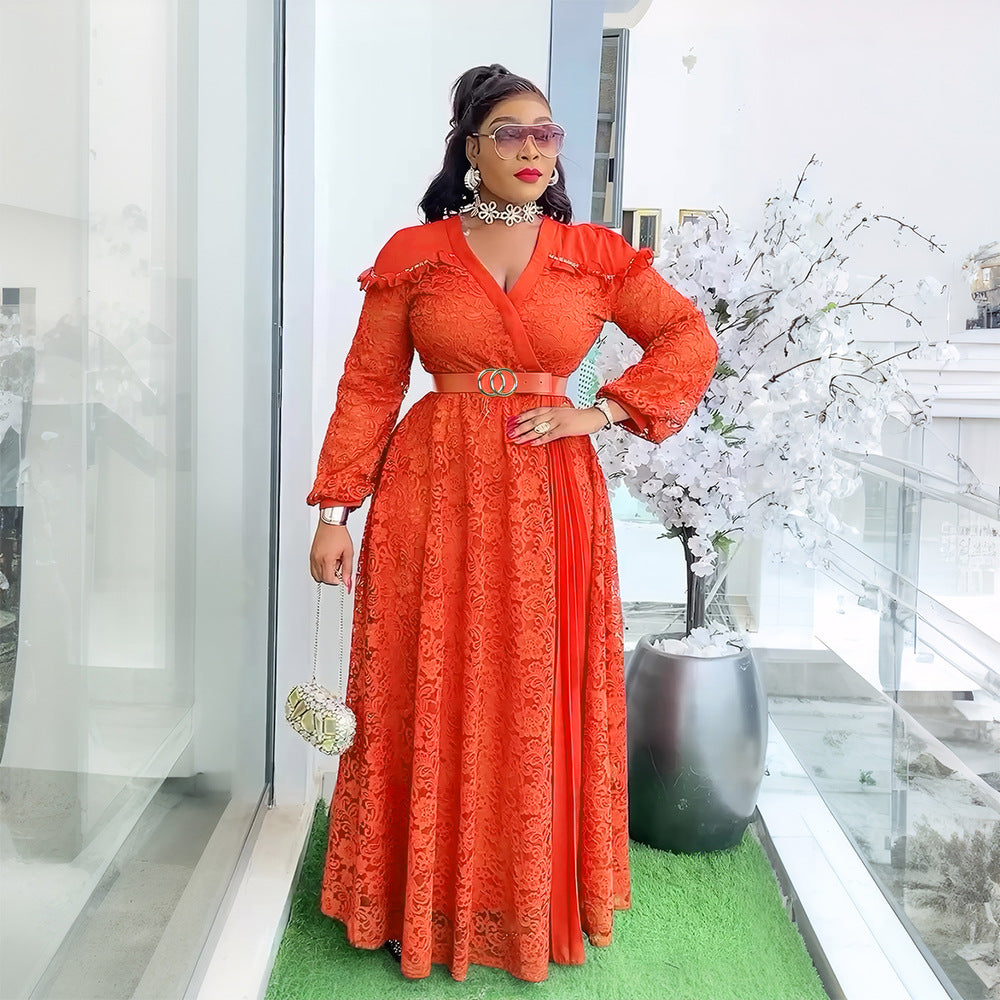 Lace Plus Size African Party Dresses for Women 2025