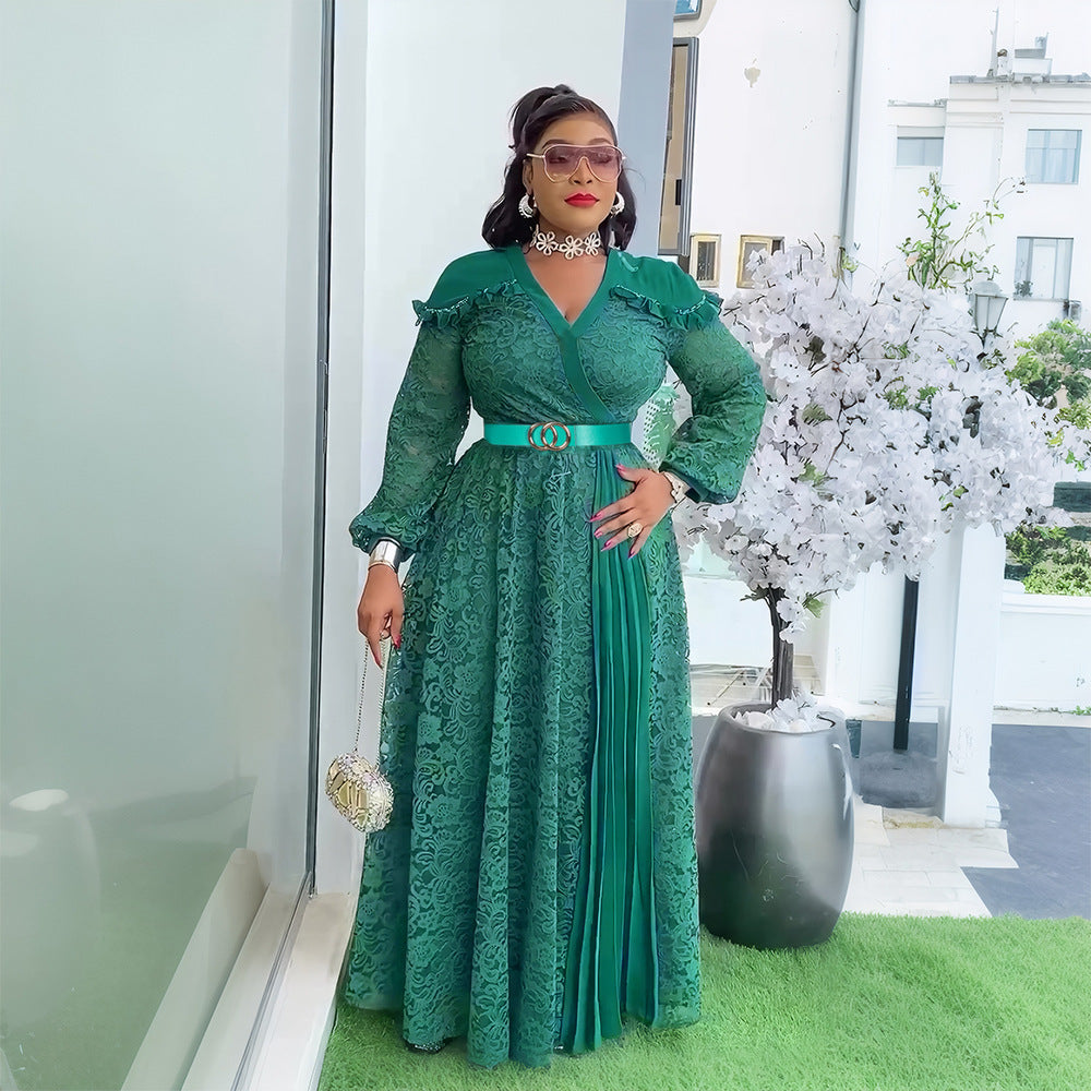 Lace Plus Size African Party Dresses for Women 2025